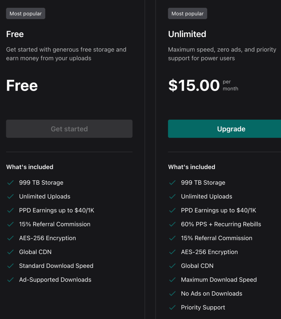Uploadg premium feature